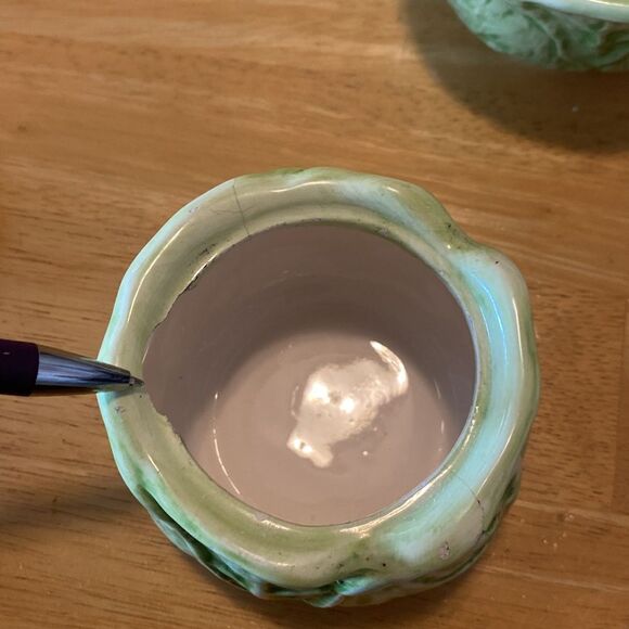 Serving Platter Rabbit With Lettuce Dipping Bowl Set One Bowl With Lid. Vintage - Picture 8 of 8